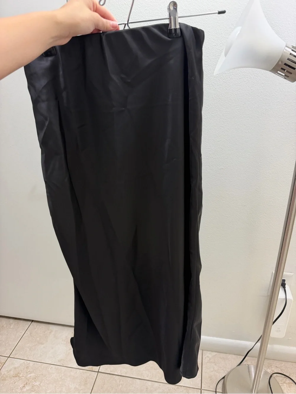 Black Women’s Satin Maxi Skirt